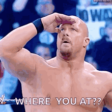 stone cold steve austin looking around wwe no way out wrestling