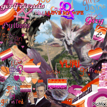 a collage of images with the words girlfriends i love my wife and yuri