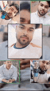 a man with a beard is wearing headphones and a white shirt .