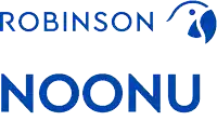 a logo for robinson noonu with a blue bird on it
