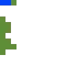 a pixel art of a frog with a blue shirt and a green head