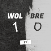 a black and white sign that says wol bre 1 0
