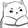 a black and white drawing of a white cat with a purple ear and eyes .