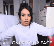 All Over You Face Amazed GIF