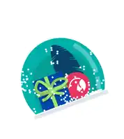 a snow globe with presents and a christmas tree inside