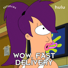 wow fast delivery leela futurama that got here fast that took no time at all