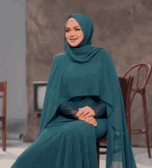 lip lap raya siti nurhaliza green hijab alhamdulillah