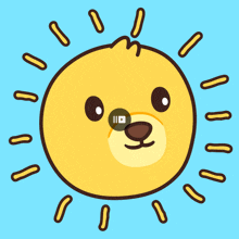 a cartoon drawing of a sun with a lion 's face in the middle