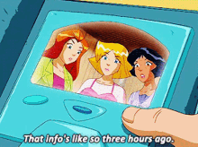Totally Spies Alex GIF - Totally Spies Alex That Infos Like So Three Hours Ago GIFs