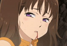 Daia Looks Worried About The Other While She Bleeds From The Mouth GIF