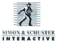 a logo for simon & schuster interactive shows a man in a suit