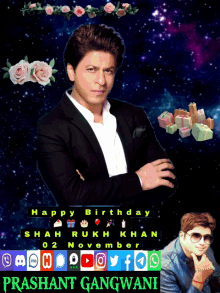 Shah Rukh Khan Happy Birthday02november GIF - Shah Rukh Khan Happy Birthday02november Shah Rukh Khan Happy Birthday GIFs