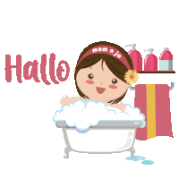 Hello Girl Sticker - Hello Girl Bathtub Stickers