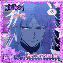 a picture of a girl with the words girlboy princess written on it