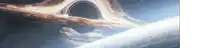 a picture of a black hole in space with a planet in the foreground