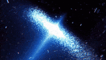a blue background with a white glowing object in the center