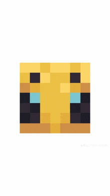 a pixel art drawing of a bee 's face