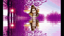 lord shiva changing colors water reflection