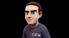 a cartoon man wearing a shirt that says as an ai language model i am unable to react to this