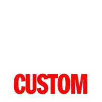 a logo for audimute and custom with a red wave