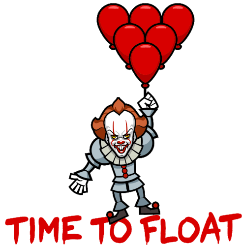 Time To Float Red Balloons Sticker - Time To Float Red Balloons Clown -  Discover & Share GIFs