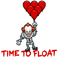 Time To Float Red Balloons Sticker - Time To Float Red Balloons Clown Stickers