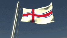 a flag with a red white and blue cross on it
