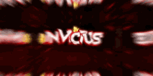 the word invictus is written in white on a red background