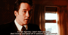 Grosse Point Blank: "I'D Blow Your Head Off If Someone Paid Me Enough" GIF - Grosse Point Blank John Cusack Im Not Married GIFs