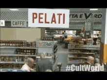 a sign in a store that says pelati on it