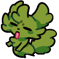 a cartoon drawing of a green monster with its tongue hanging out