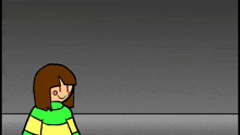 a cartoon of a person holding a knife in their hand .