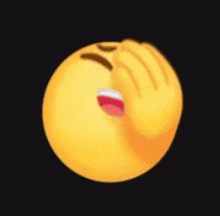 a yellow smiley face with blue tears coming out of it 's eyes on a black background .
