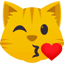 blowing a kiss cat joypixels mwah love you