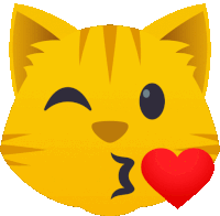 Blowing A Kiss Cat Sticker - Blowing A Kiss Cat Joypixels Stickers