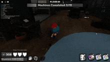 a screenshot of a video game with the words floor 24 machines completed at the top