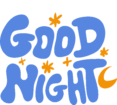 Good Night Yellow Stars And Moon Around Good Night In Blue Bubble Letters Sticker - Good Night Yellow Stars And Moon Around Good Night In Blue Bubble Letters Sleep Well Stickers