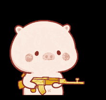 Pig Sticker Shooting GIF - Pig Sticker Shooting Gun Shooting GIFs