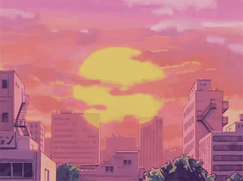 Gorgeous Beach Sunset Anime Scenery GIF | GIFDB.com