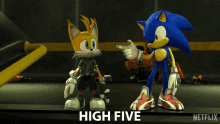 High Five Sonic The Hedgehog GIF - High Five Sonic The Hedgehog Sonic Prime GIFs