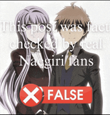 a picture of a boy and a girl with a false button below them