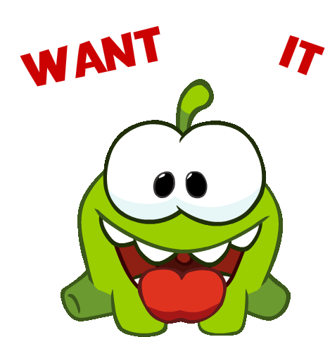 Want It Om Nom Sticker - Want It Om Nom Cut The Rope Stickers