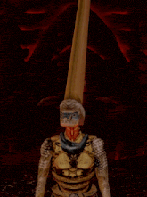 a computer generated image of a monster with a very long head