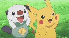 Pikachu Oshawott GIF - Pikachu Oshawott Cheer GIFs