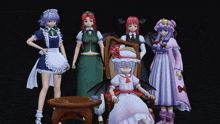 a group of anime characters are posing for a photo