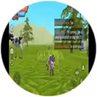 a screenshot of a video game with a cow and a fox