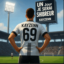 a soccer player with the name kayzenn on the back of his shirt