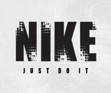 a black and white nike just do it logo on a white background