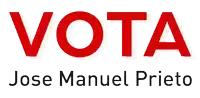 a logo for jose manuel prieto that is red