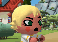 a cartoon character has a surprised look on her face